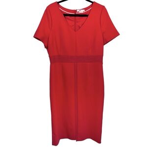 Boden Wool Blend Midi Dress Red 16
